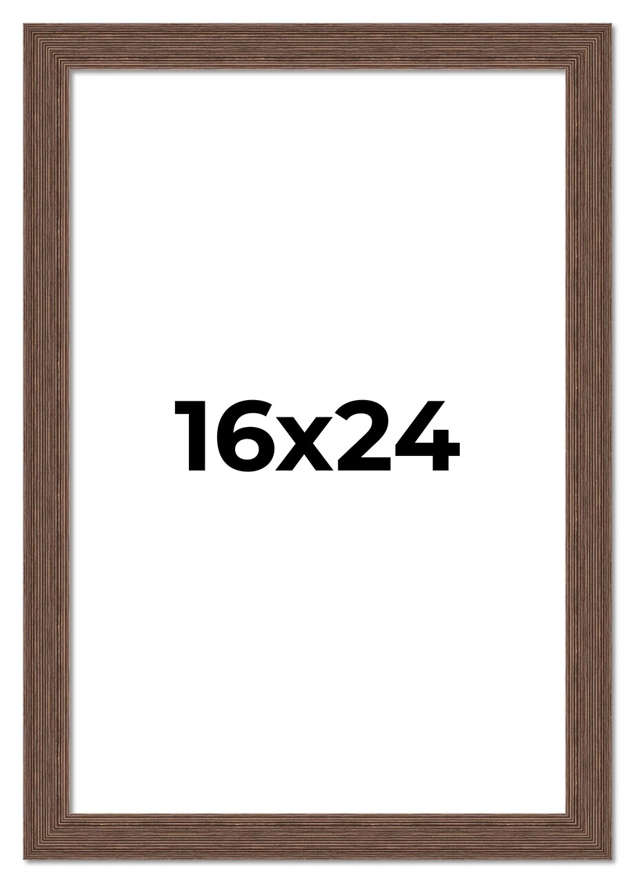 16x24 Wide Barnwood Picture Frame with UV-Resistant Acrylic & Acid Free Backing, Available in 6 Paint Finishes - Grey, Brown, White, and Black